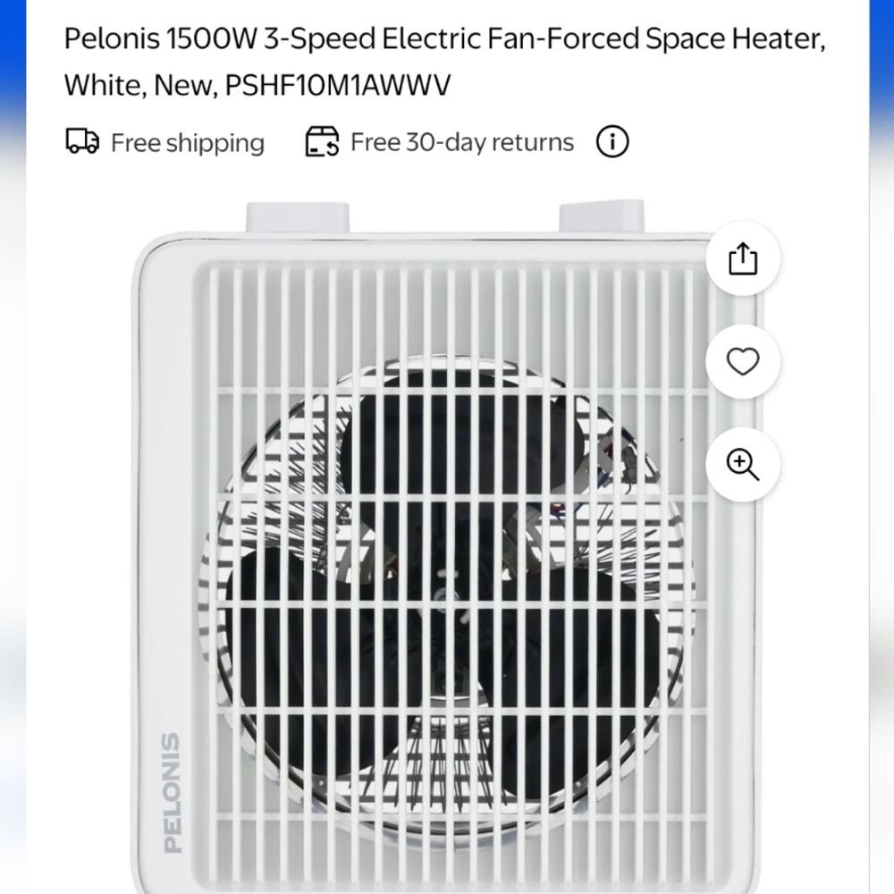 Pelonis White Square Air Circulator Fan